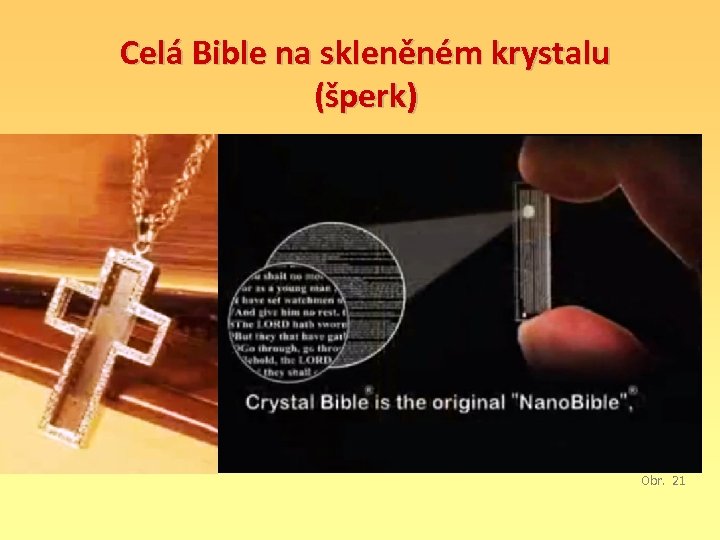 Celá Bible na skleněném krystalu (šperk) Obr. 21 