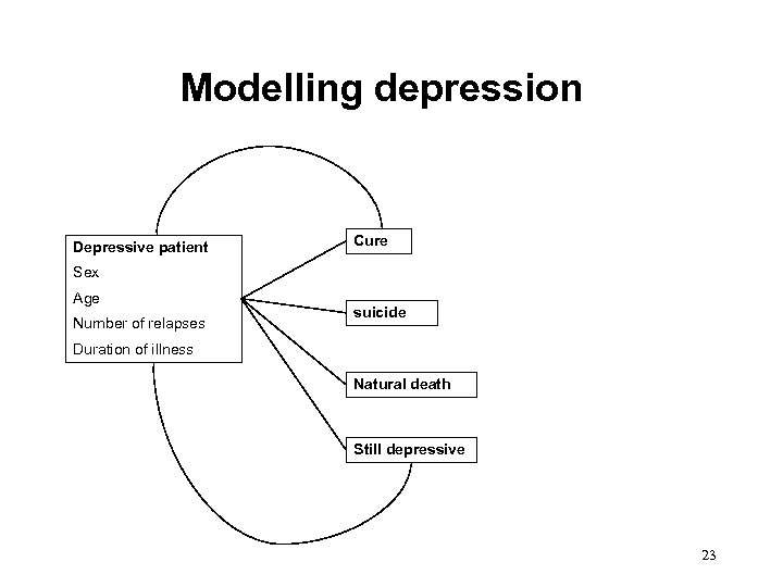 Modelling depression Depressive patient Cure Sex Age Number of relapses suicide Duration of illness