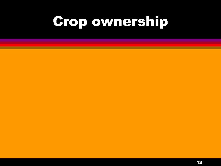 Crop ownership 12 