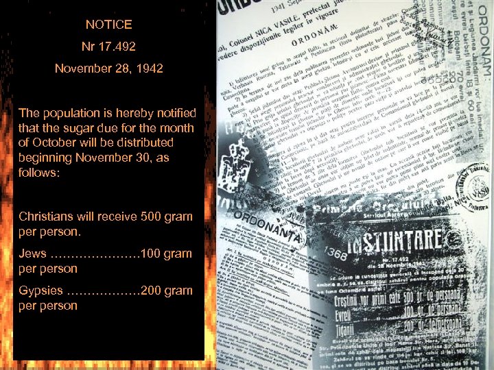 NOTICE Nr 17. 492 November 28, 1942 The population is hereby notified that the