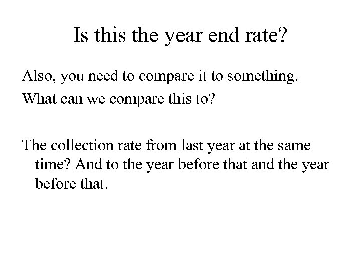 Is this the year end rate? Also, you need to compare it to something.
