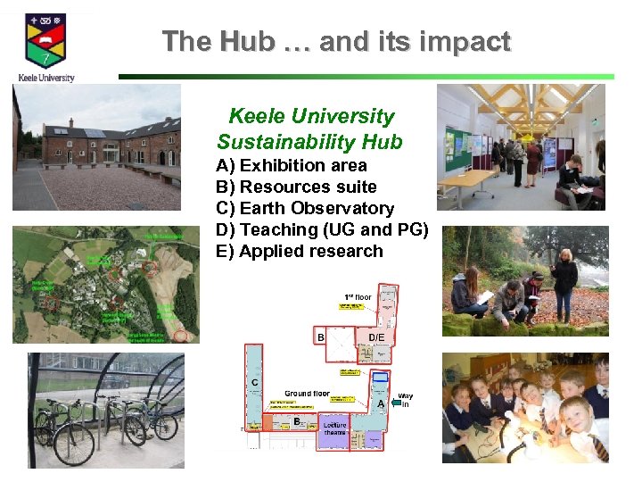 The Hub … and its impact Keele University Sustainability Hub A) Exhibition area B)