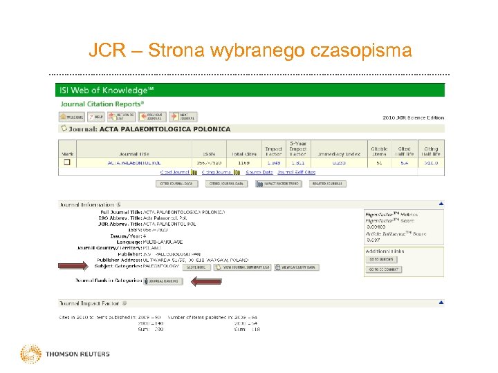 JCR – Strona wybranego czasopisma 