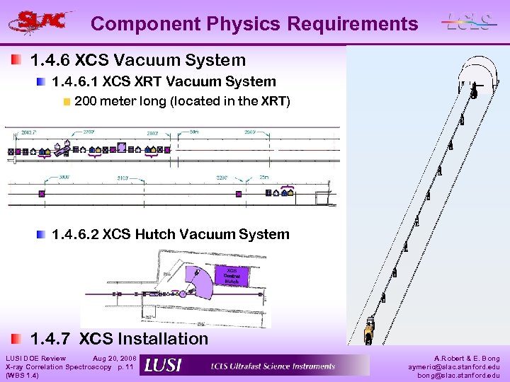 Component Physics Requirements 1. 4. 6 XCS Vacuum System 1. 4. 6. 1 XCS