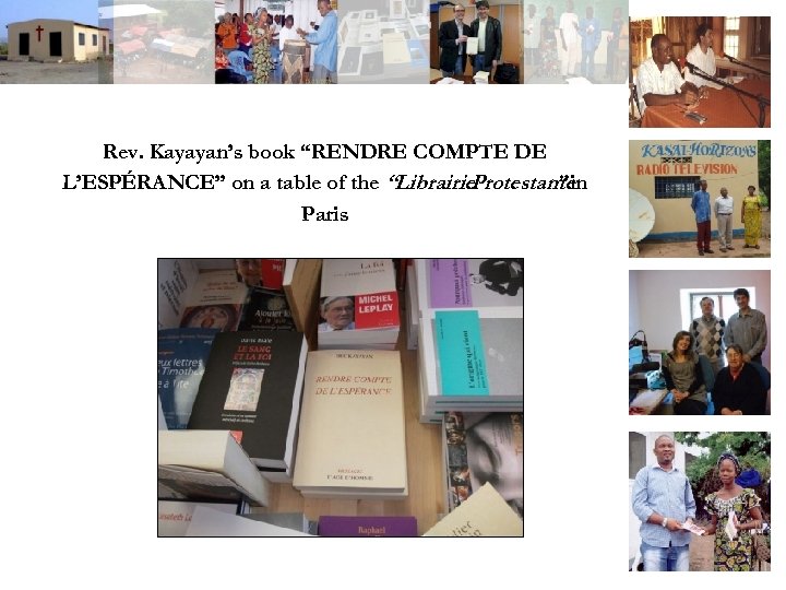 Rev. Kayayan’s book “RENDRE COMPTE DE L’ESPÉRANCE” on a table of the “Librairie Protestante
