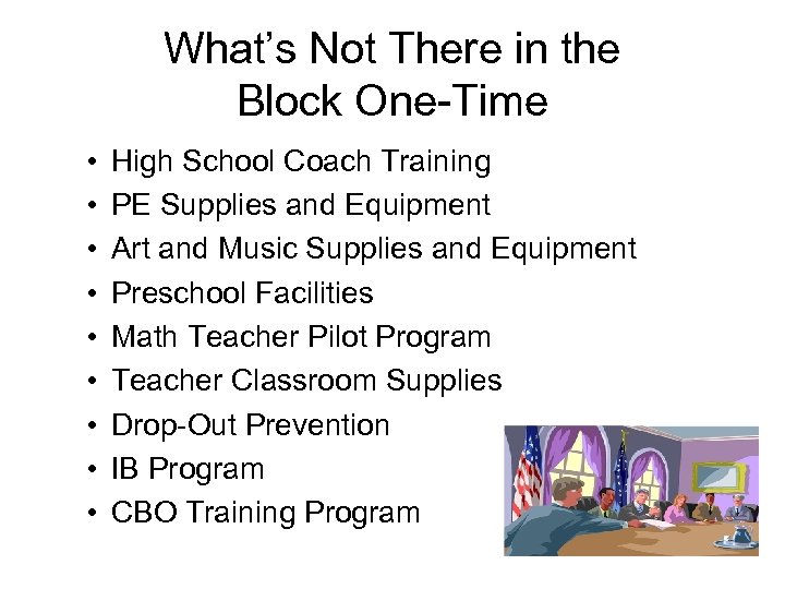 What’s Not There in the Block One-Time • • • High School Coach Training