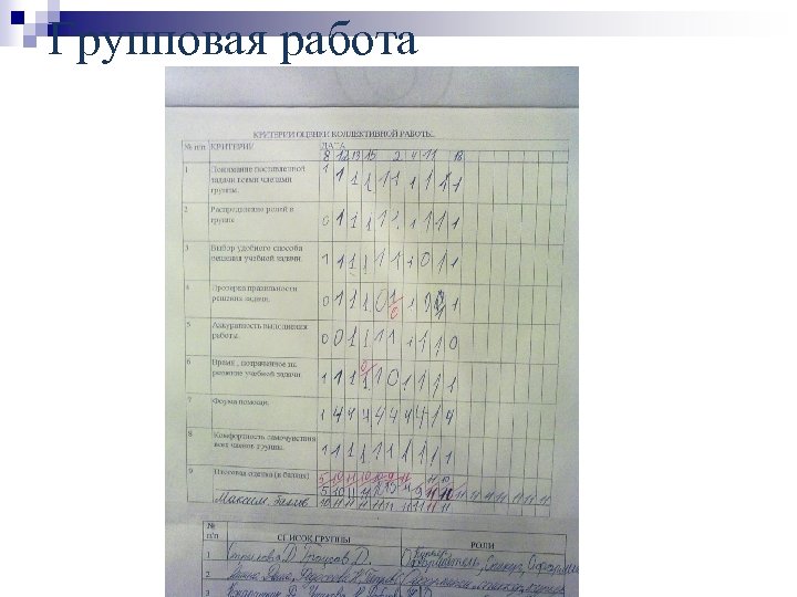 Групповая работа 