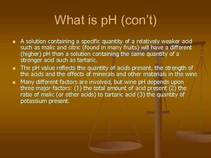 What is p. H (con’t) n n n A solution containing a specific quantity