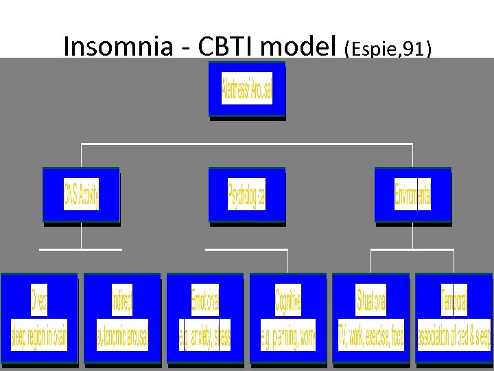 Insomnia - CBTI model (Espie, 91) 