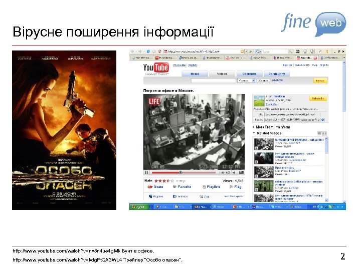 Вірусне поширення інформації http: //www. youtube. com/watch? v=nx 5 n 4 ue 4 g.