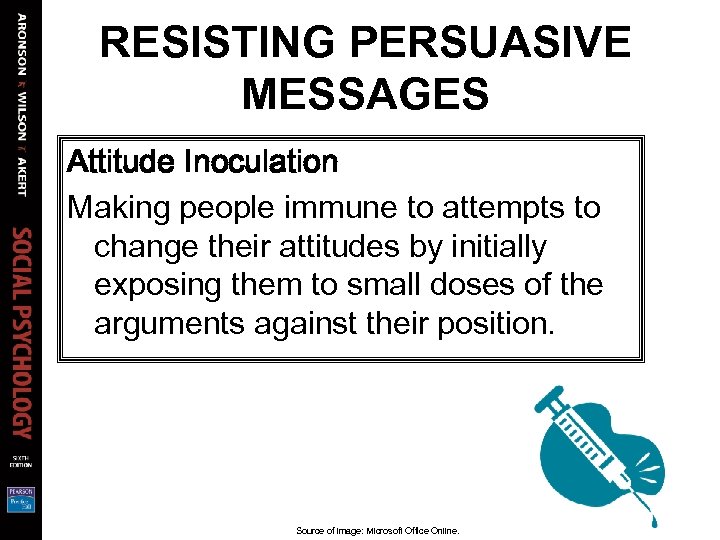 RESISTING PERSUASIVE MESSAGES Attitude Inoculation Making people immune to attempts to change their attitudes