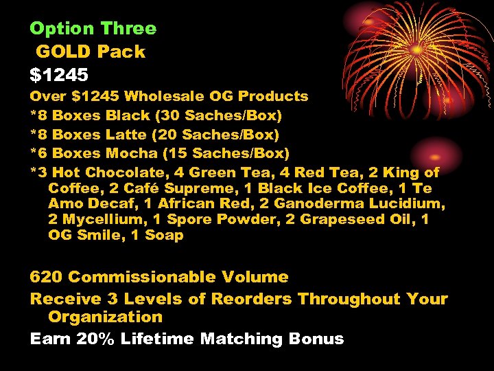 Option Three GOLD Pack $1245 Over $1245 Wholesale OG Products *8 Boxes Black (30