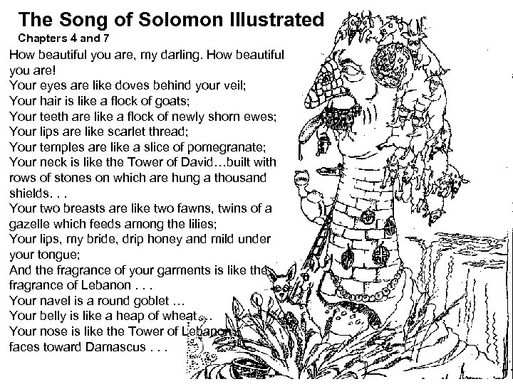 The Song of Solomon Illustrated Chapters 4 and 7 How beautiful you are, my