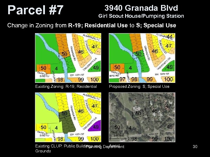 Parcel #7 3940 Granada Blvd Girl Scout House/Pumping Station Change in Zoning from R-19;