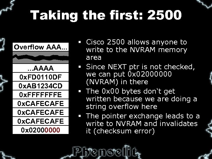 Taking the first: 2500 Overflow AAA. . . AAAA 0 x. FD 0110 DF