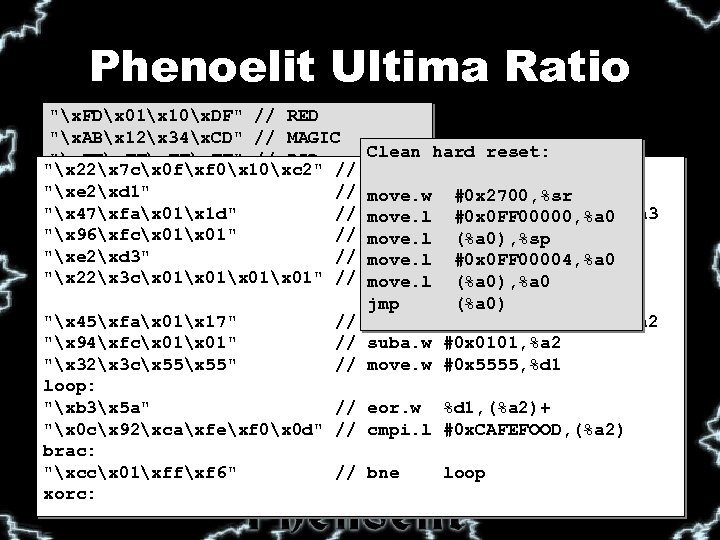 Phenoelit Ultima Ratio "x. FDx 01x 10x. DF" // RED "x. ABx 12x 34x.