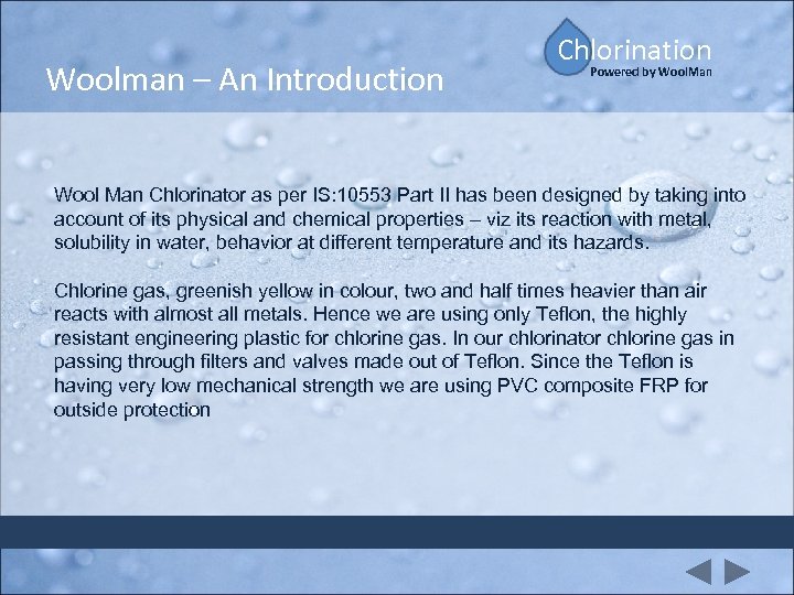 Woolman – An Introduction Chlorination Powered by Wool. Man Wool Man Chlorinator as per