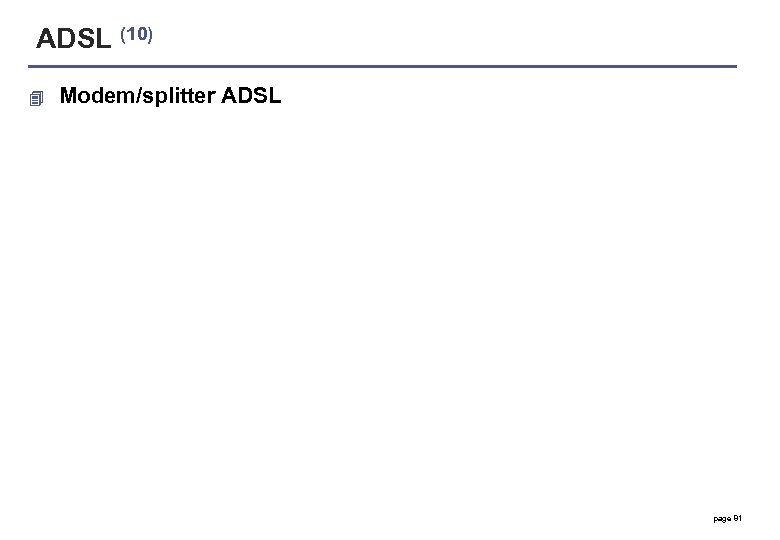 ADSL (10) 4 Modem/splitter ADSL page 81 