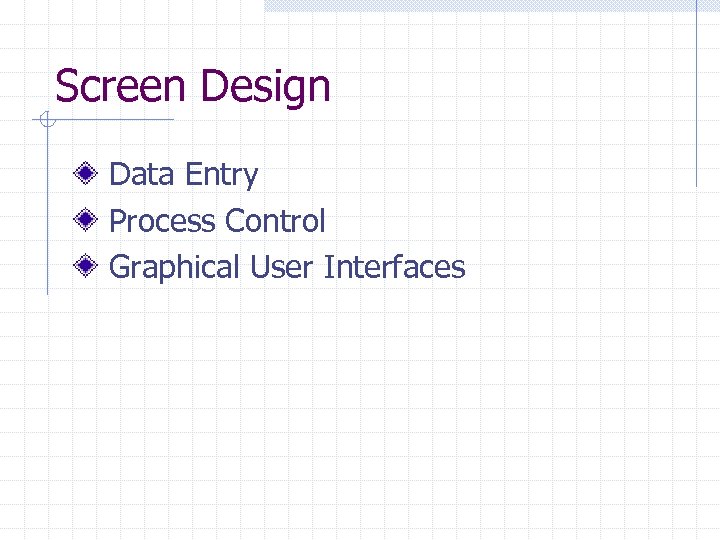 Screen Design Data Entry Process Control Graphical User Interfaces 