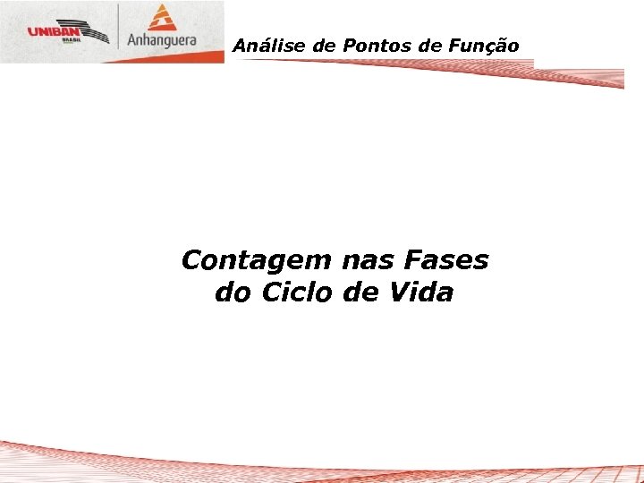 Análise de Pontos de Função Contagem nas Fases do Ciclo de Vida 