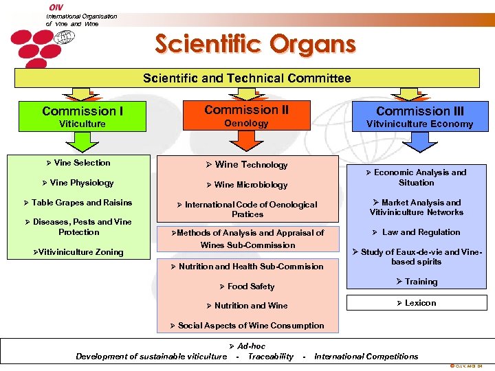 International Organisation of Vine and Wine Scientific Organs Scientific and Technical Committee Commission I