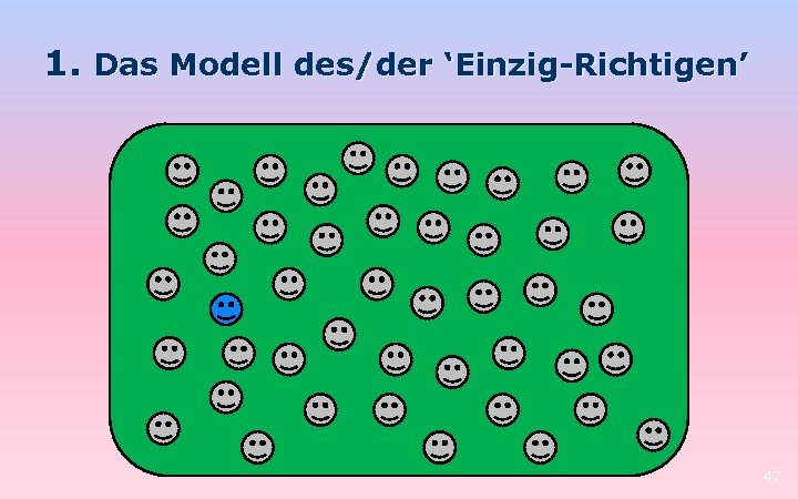 1. Das Modell des/der ‘Einzig-Richtigen’ 47 