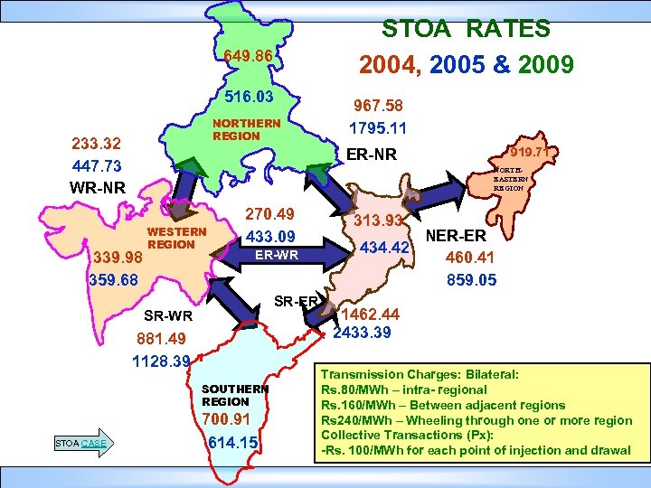 STOA RATES 2004, 2005 & 2009 649. 86 516. 03 NORTHERN REGION 233. 32