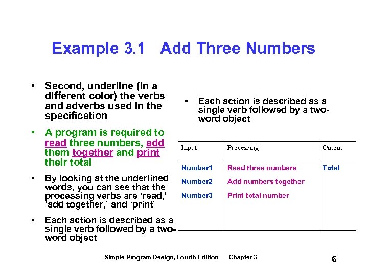 Example 3. 1 Add Three Numbers • Second, underline (in a different color) the