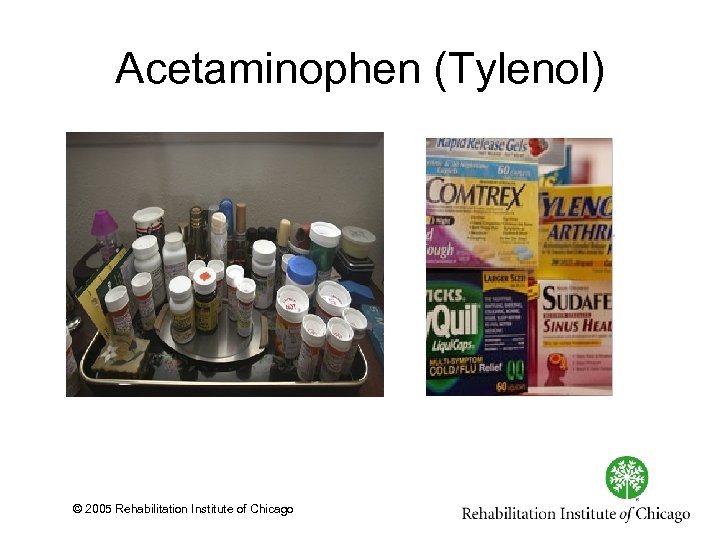 Acetaminophen (Tylenol) © 2005 Rehabilitation Institute of Chicago 