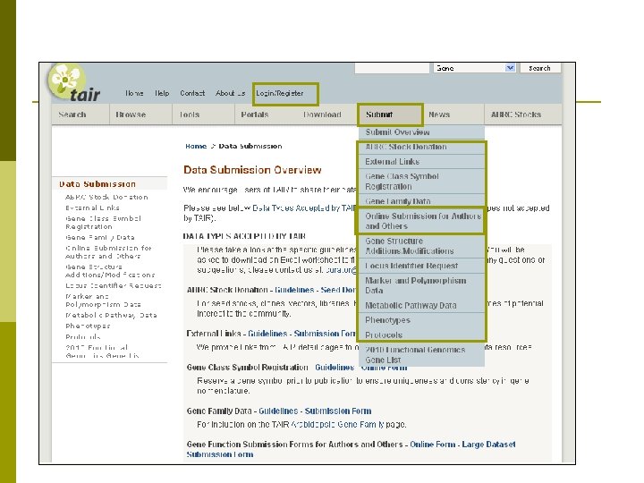 TAIR would like help, too! 