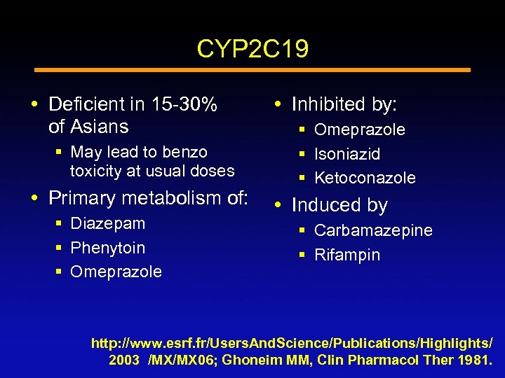 CYP 2 C 19 Deficient in 15 -30% of Asians § May lead to