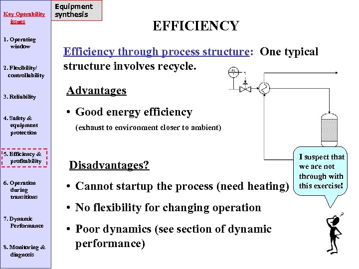 Key Operability issues 1. Operating window 2. Flexibility/ controllability 3. Reliability 4. Safety &