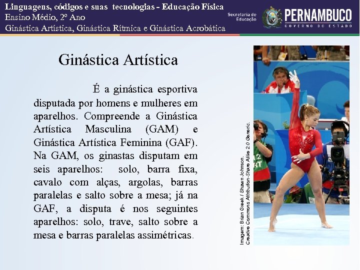 Linguagens, códigos e suas tecnologias - Educação Física Ensino Médio, 2º Ano Ginástica Artística,