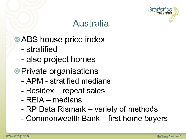 Australia ABS house price index - stratified - also project homes Private organisations -