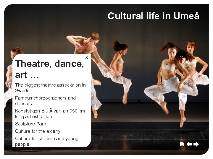 Umeå Culture Sport Cultural life in Umeå Commerce Growth Theatre, dance, art … x