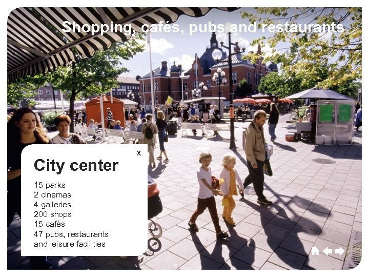 Umeå Shopping, cafés, pubs and restaurants Umeå Culture Sport City center 15 parks 2