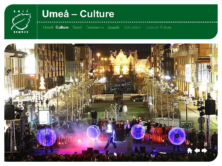 Umeå – Culture Umeå Culture Sport Culture Commerce Growth Education Leisure Leisu Future re