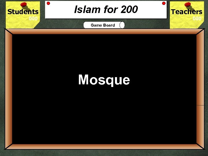 Students Islam for 200 Teachers Game Board 200 Mosque What is the Islam place