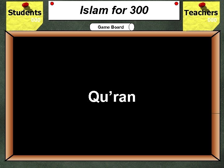 Students Islam for 300 Teachers Game Board 300 What is the name of the