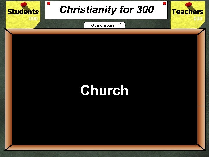 Students Christianity for 300 Teachers Game Board 300 What is the Christian place of