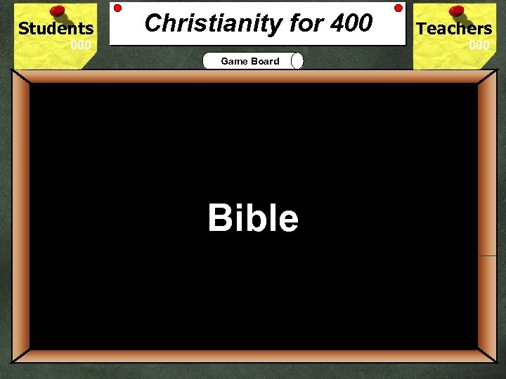 Students Christianity for 400 Teachers Game Board 400 The Holy Book that records God's