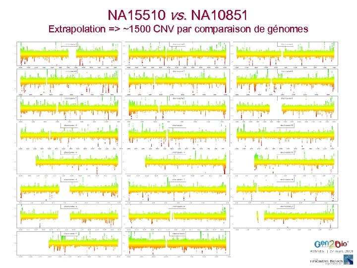 NA 15510 vs. NA 10851 Extrapolation => ~1500 CNV par comparaison de génomes 