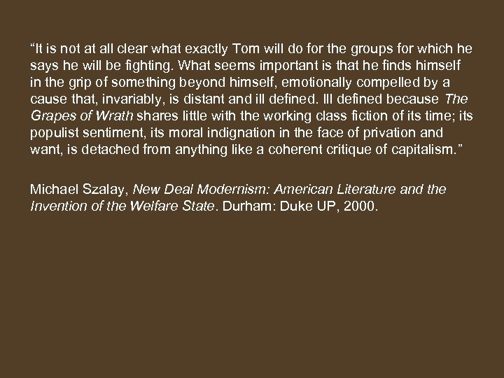 “It is not at all clear what exactly Tom will do for the groups