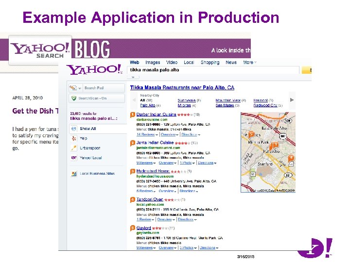 Example Application in Production 3/16/2018 