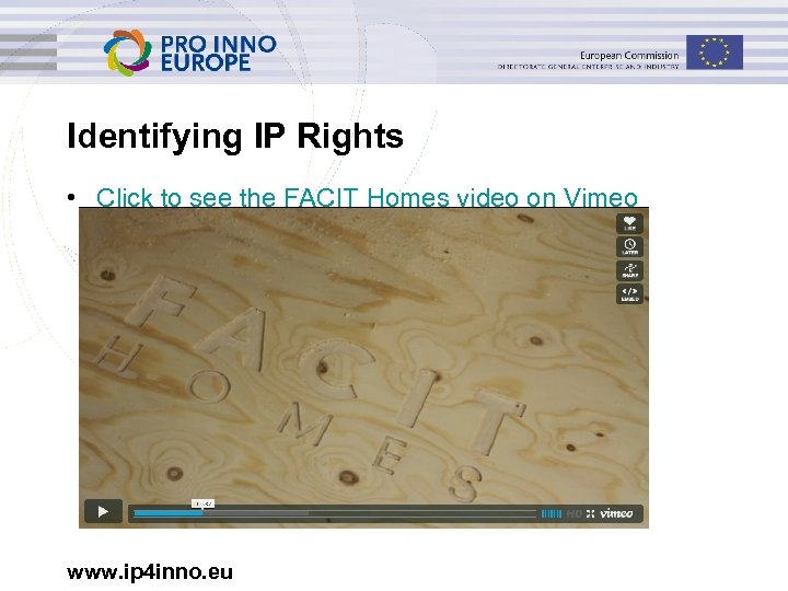 Identifying IP Rights • Click to see the FACIT Homes video on Vimeo www.