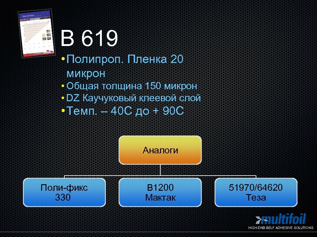 B 619 • Полипроп. Пленка 20 микрон • Общая толщина 150 микрон • DZ