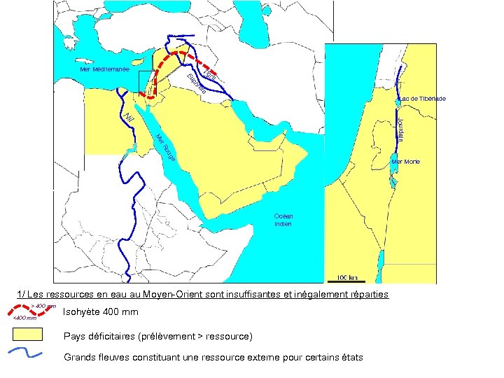 Mer Méditerranée ra ph Eu Tig re te Lac de Tibériade l Jourdain Ni