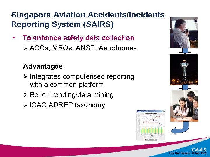 Singapore Aviation Accidents/Incidents Reporting System (SAIRS) • To enhance safety data collection Ø AOCs,