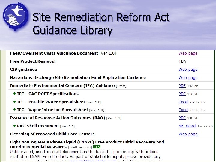 Site Remediation Reform Act Guidance Library 41 