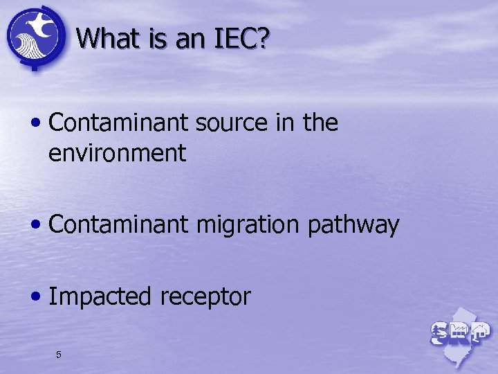 What is an IEC? • Contaminant source in the environment • Contaminant migration pathway